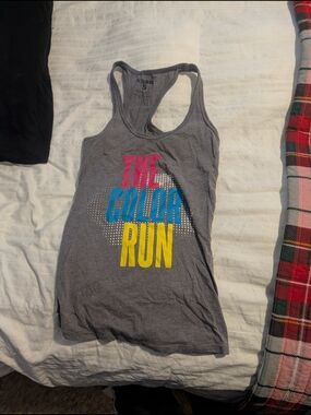The Color Run Gray Graphic Racerback Tank